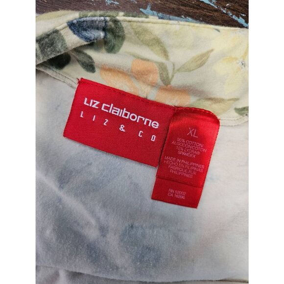 Liz Claiborne Yellow Floral Sleeveless Dress Womens size XL Vintage 90's - Picture 6 of 9